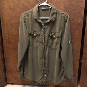 Green Athleta Button-down
